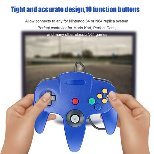 New Wired Controller Joystick Compatible With Nintendo 64 N64 Video