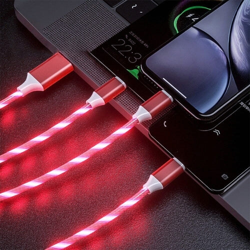 3 in 1 LED Fast Charging Cable Adapter For iPhone Micro USB Type C