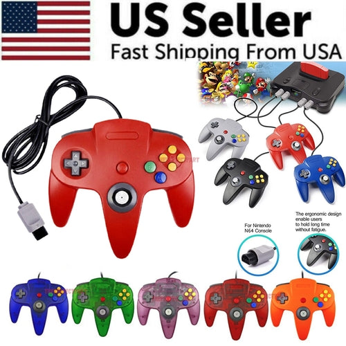 New Wired Controller Joystick Compatible With Nintendo 64 N64 Video