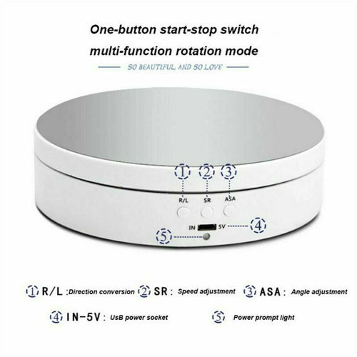 360° Electric Motorized Rotating Display Stand Jewelry Photography