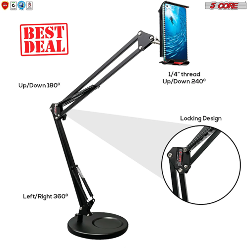 Universal Phone Mount  Flexible Long Arm Cell Phone Holder